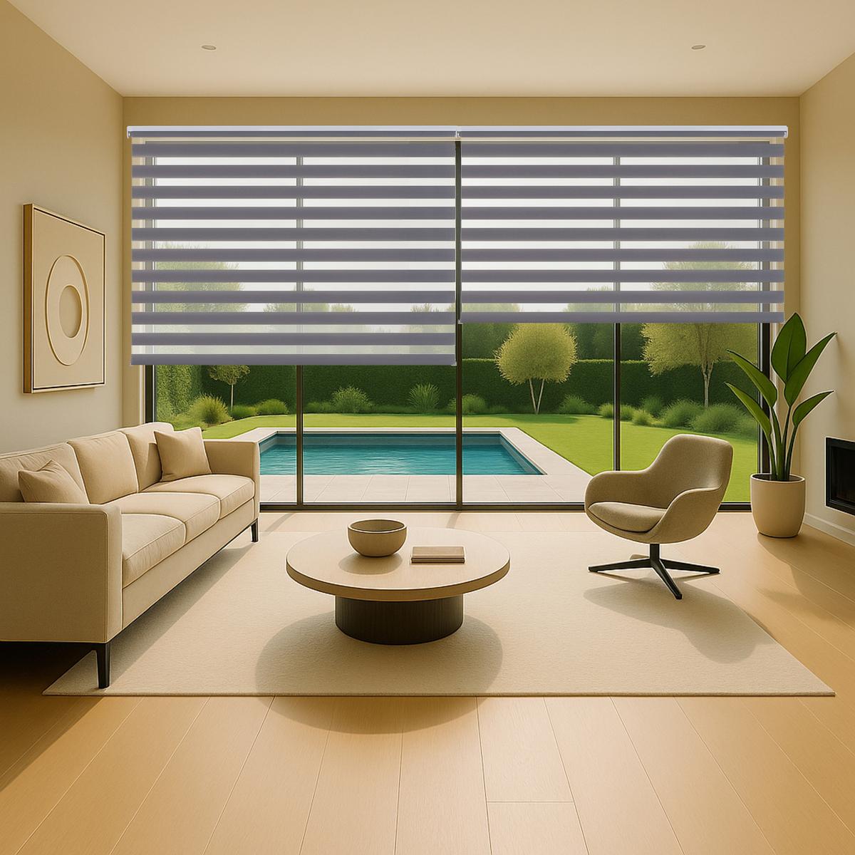 DOPPELROLLO Silber 100x180 cm EL - Silberfarben, Kunststoff (100/180cm) - STORESDECO