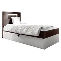 BOXBETT Gold Junior 1, Seite zum Öffnen des Bettkastens: Links - H3 - Weiß/Braun, Holz (100/200cm) - MIRJAN24