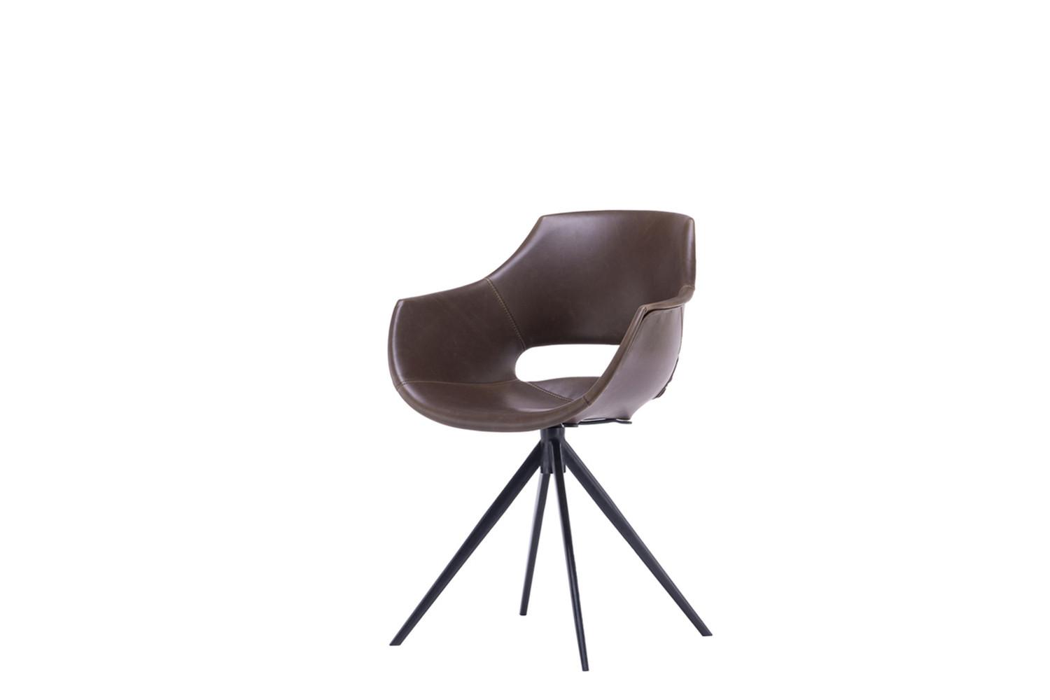 DREHSTUHL ZAJA Dunkelbraun Kunstleder Drehbar (360°) (1er-Set) - Dunkelbraun, Leder (57/85/59cm) - KAWOLA