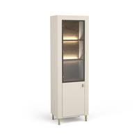 VITRINE Monta mit 2 Türen und LED-Beleuchtung, Kaschmir - Kaschmir, Holzwerkstoff (60/194/40cm) - Beautysofa
