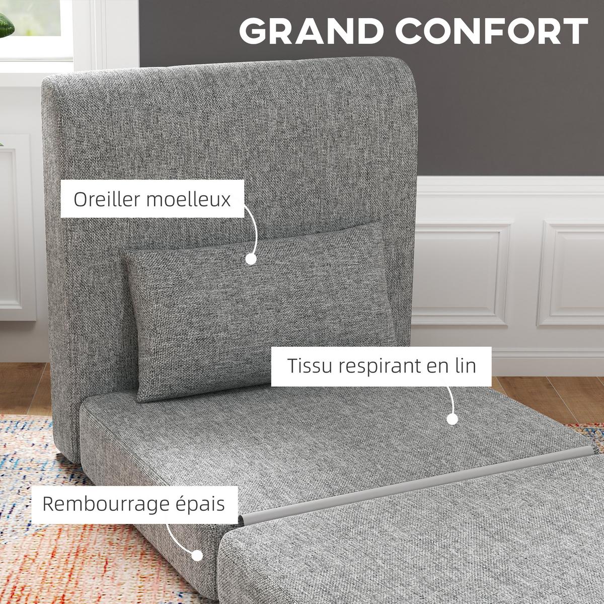 SOFA Fyvan 80/75/74cm - Grau, Textil (75/74/80cm) - ZMH