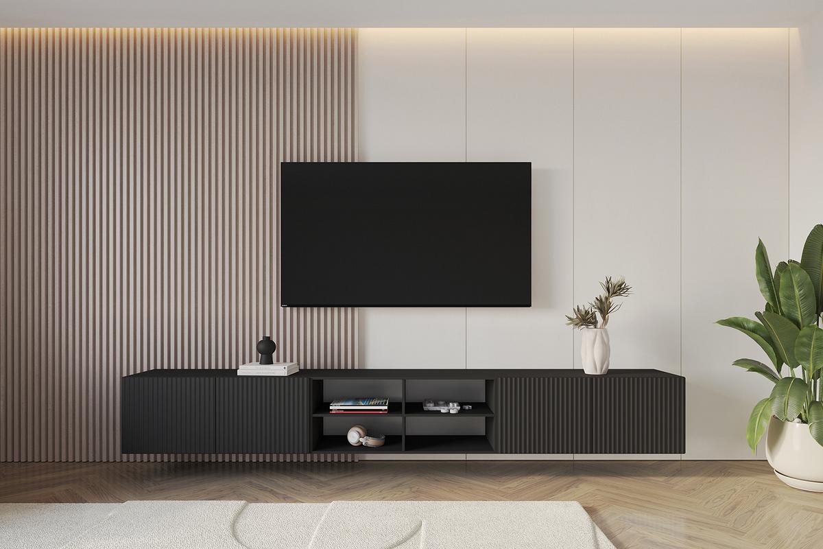 LOWBOARD NOA-2-W 3x100x40x40 cm - Schwarz - Schwarz, Holzwerkstoff (300/40/40cm) - ALTDECOR