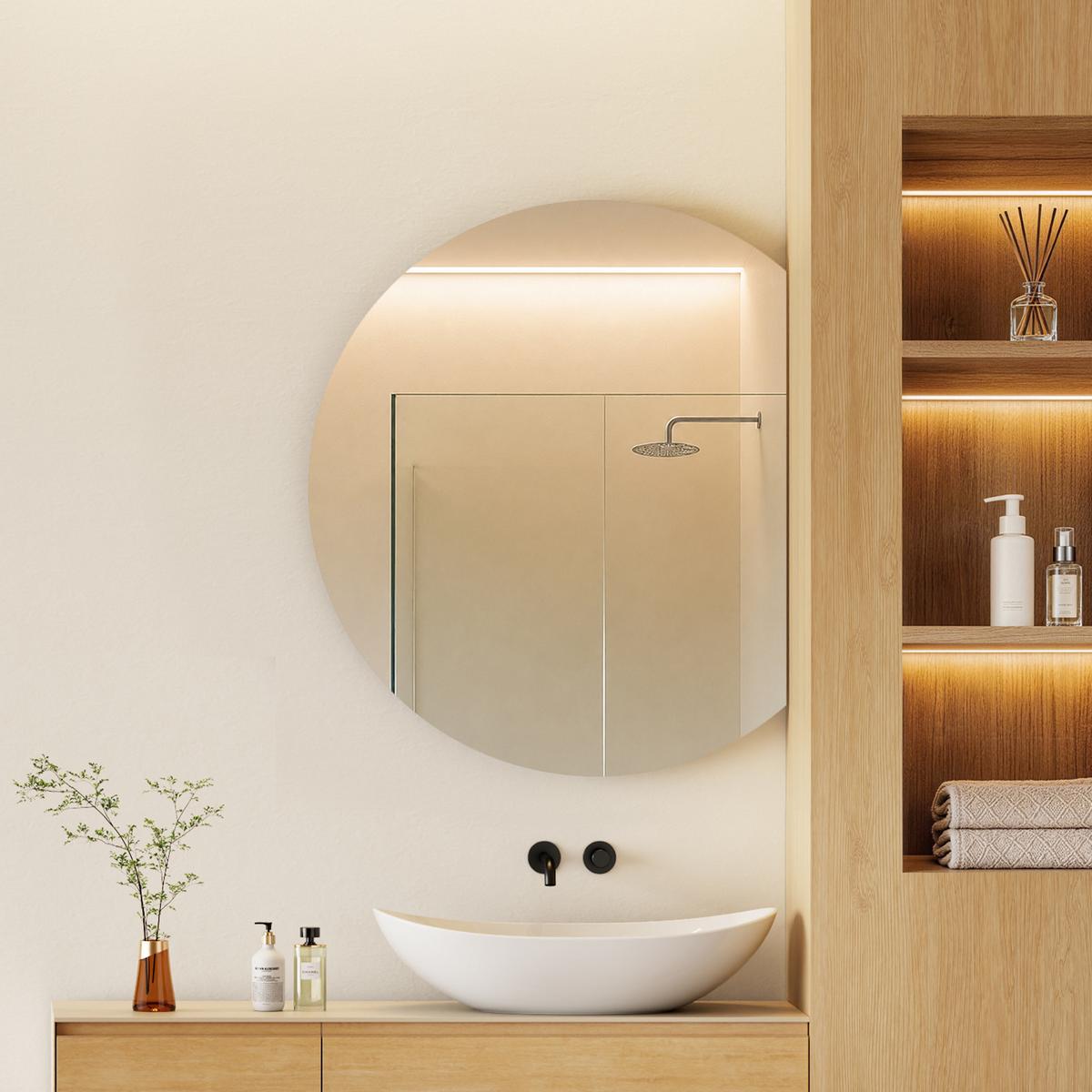 BADEZIMMERSPIEGEL 70/62/1 cm - Transparent, Glas (70/62/1cm) - EMKE