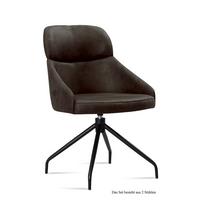ESSZIMMERSTUHL drehbar (2er-Set) Dorian 52x82x63 Schwarz/Espresso - Dunkelbraun/Schwarz, Kunststoff (63/82/52cm) - 58aufmkessel