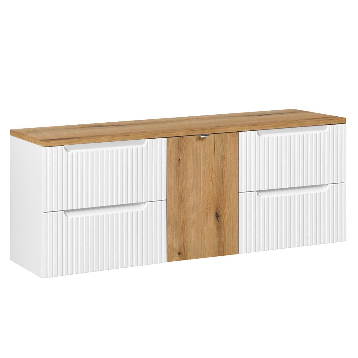 WASCHTISCHUNTERSCHRANK 160.4cm Riva Weiß - Weiß, Holzwerkstoff (160.4/59/40cm) - Petits-meubles