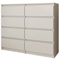 KOMMODE Look 100 cm mit acht Schubladen, kaschmir - Kaschmir, Holzwerkstoff (100/97/40cm) - Beautysofa