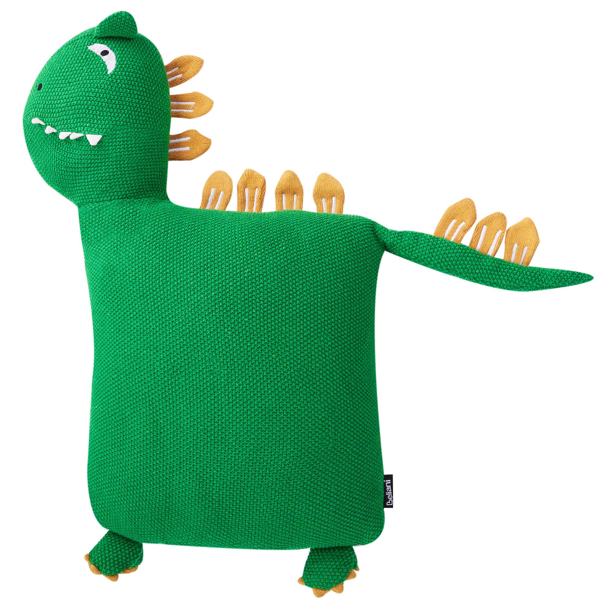 DEKOKISSEN 2er-Set Grün 45/45 cm Dinos - Gelb/Grün, Naturmaterialien (45/45cm) - Beliani