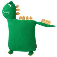 DEKOKISSEN 2er-Set Grün 45/45 cm Dinos - Gelb/Grün, Naturmaterialien (45/45cm) - Beliani