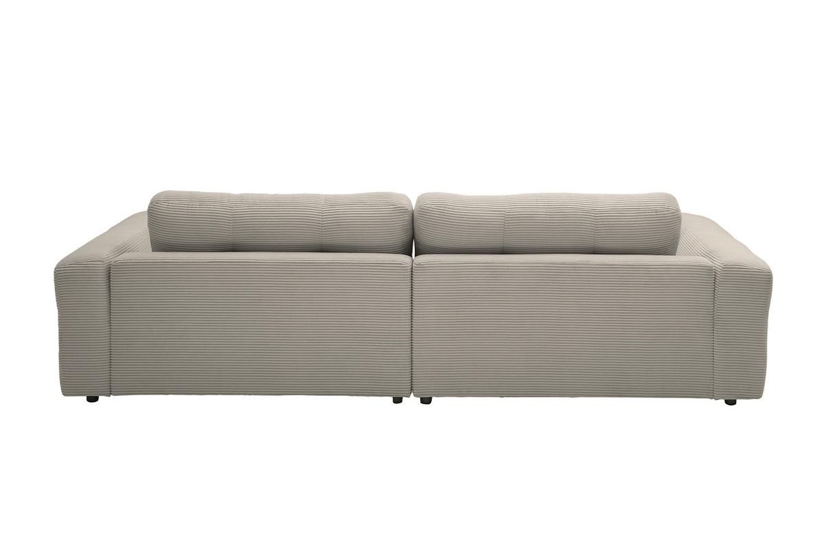 ECKSOFA MIKA Steingrau Cord - Schwarz/Grau, Kunststoff/Textil (276/167cm) - KAWOLA