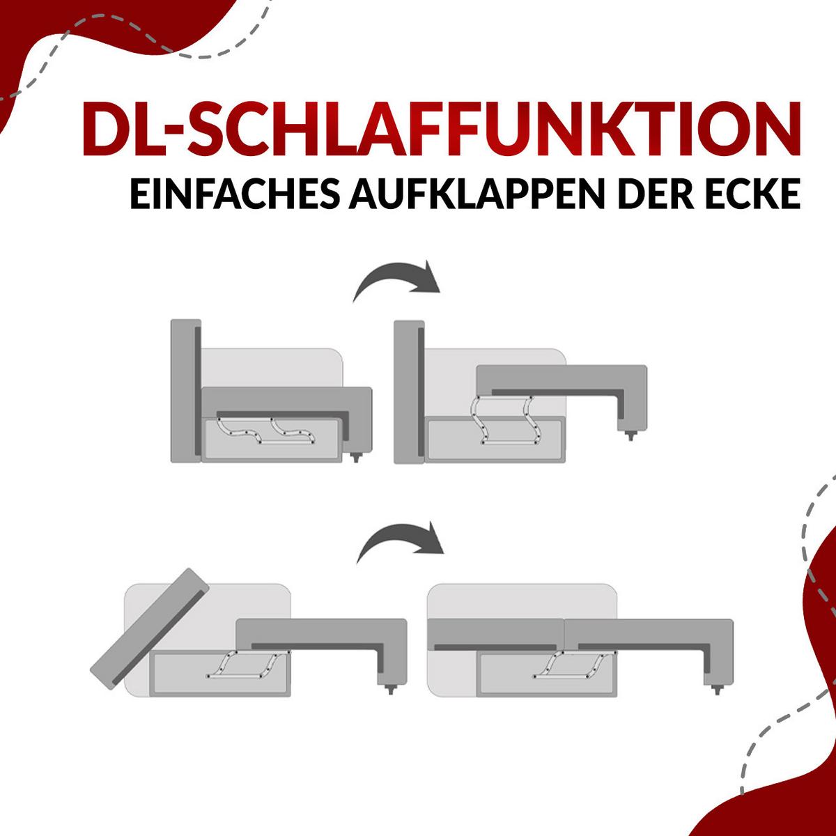 ECKSOFA ARGOS Hellgrau Struktur - Hellgrau/Schwarz, Kunststoff/Textil (245/150cm) - MKS
