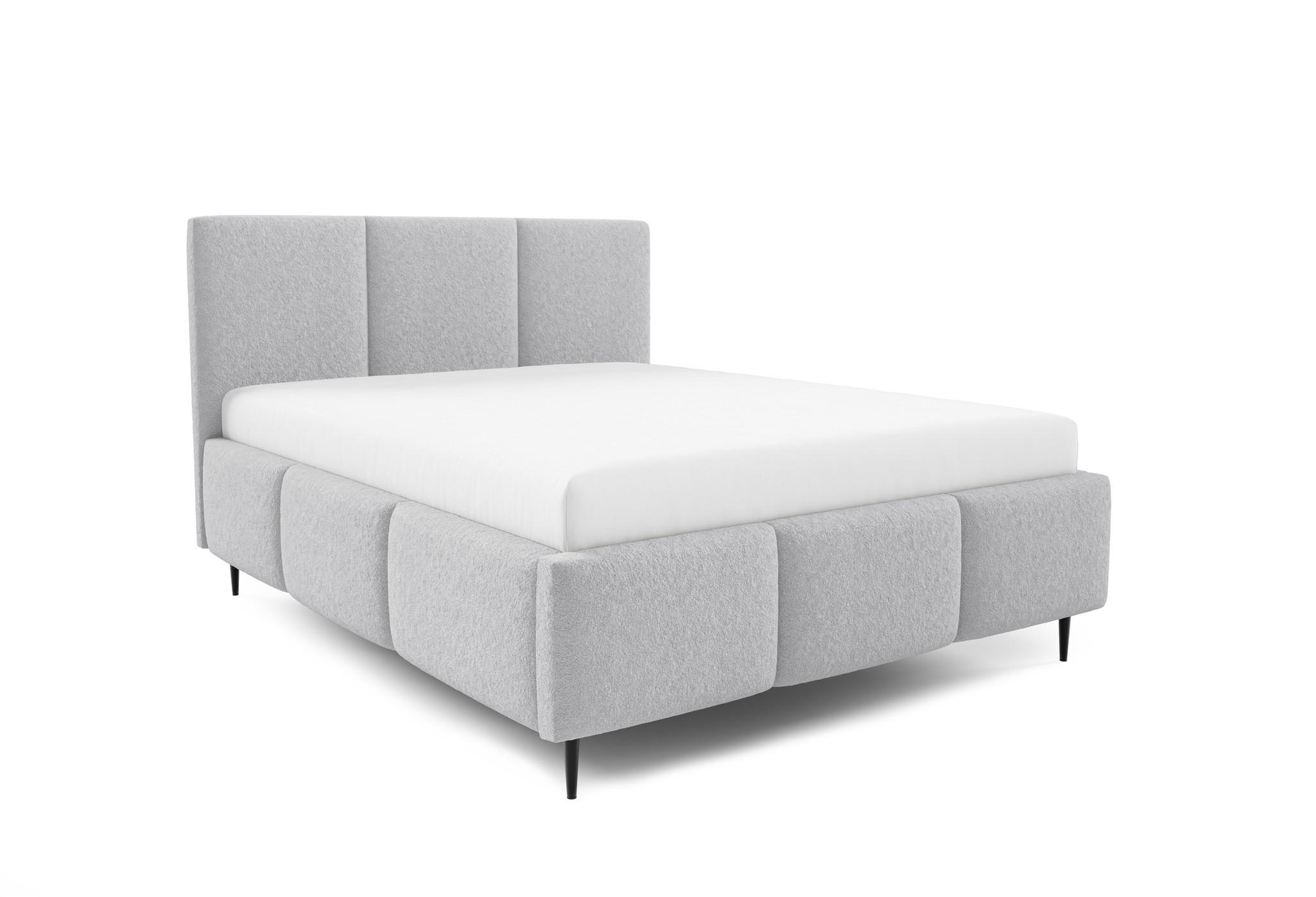 POLSTERBETT Miami Komplettset - Hellgrau, Holzwerkstoff/Textil (180/200cm) - Fun Möbel