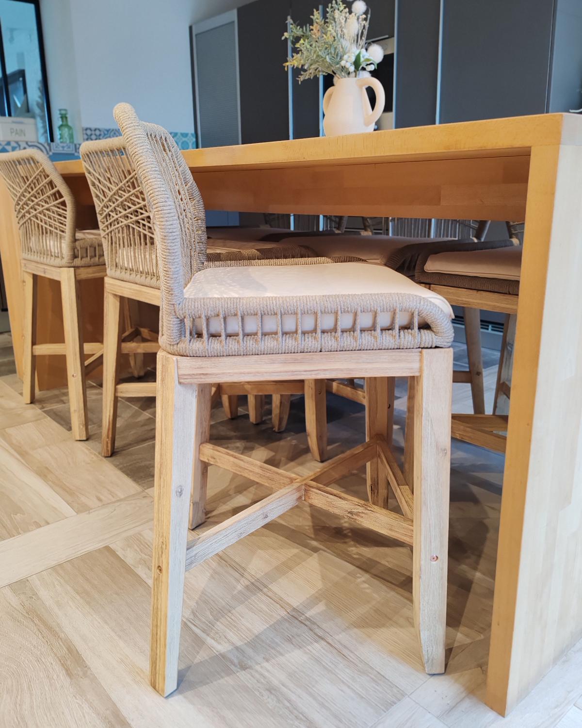 GARTENBARHOCKER 2er Set Heller Holzfarbton Talamone - Hellbraun/Beige, Holz (55/100/55cm) - Beliani