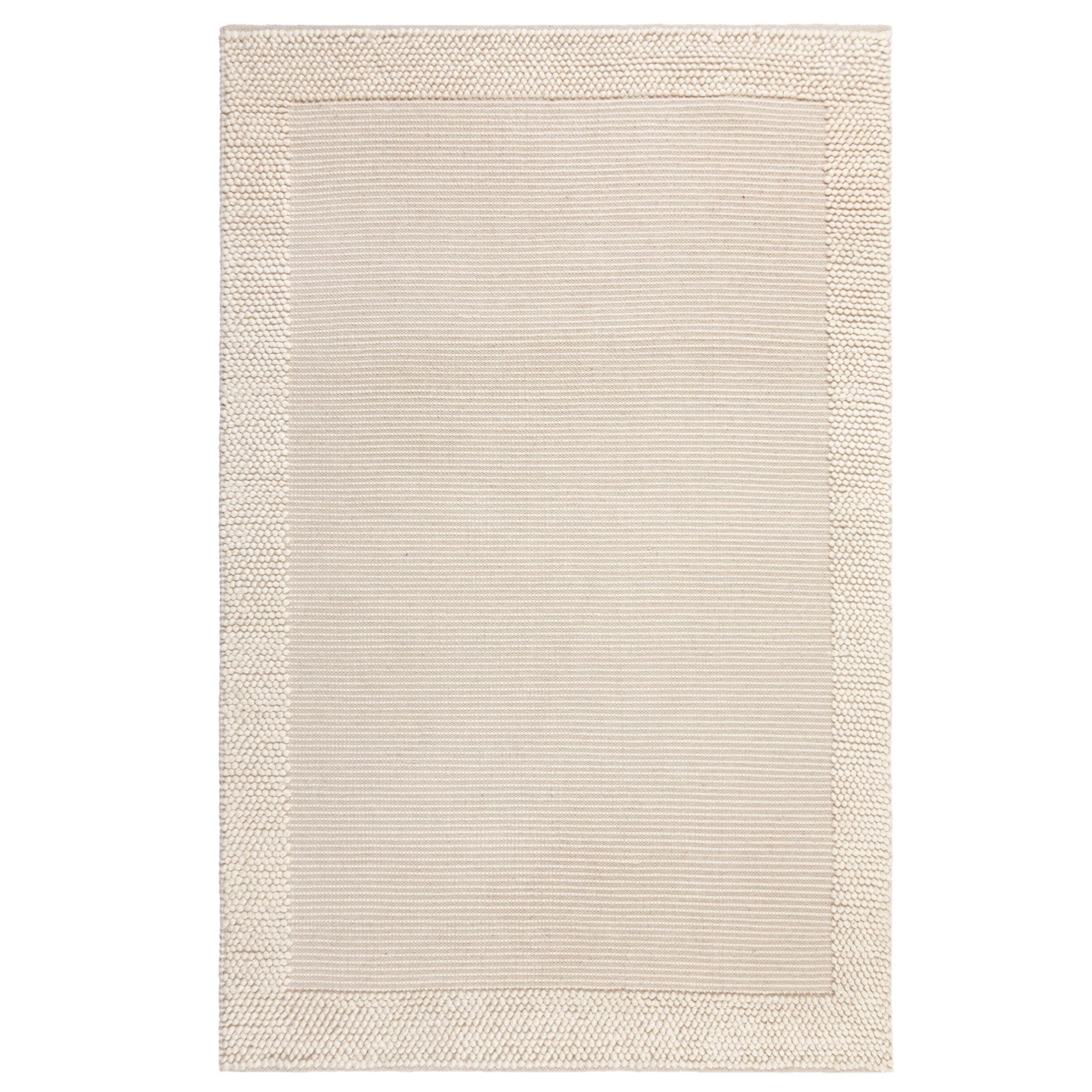 WOLLTEPPICH MOAT, mit Bordüre, Beige-Natur, 80 x 150 cm - Beige, Textil (80/150cm) - KADIMA DESIGN