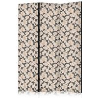 PARAVENT Einseitig Bedruckter 3-tlg 135x172 cm Blumen Und Kaninchen - Creme, Holz/Textil (135/172/3cm) - Muralo