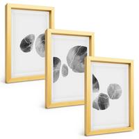 BILDER SET 3er Set - 20x30 cm Goldrahmen - Abstrakte Kunst, Farbspritzer - Goldfarben, Kunststoff (20/30cm) - TULUP