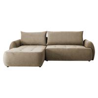 ECKSCHLAFSOFA Bueno II, Seite: Links - Beige/Schwarz, Holz/Textil (280/185cm) - MIRJAN24