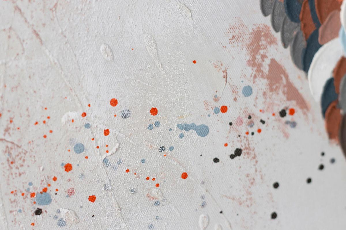 ACRYLBILD HANDGEMALT 60/60 cm - Weiß/Braun, Holz/Textil (1/60cm) - KUNSTLOFT