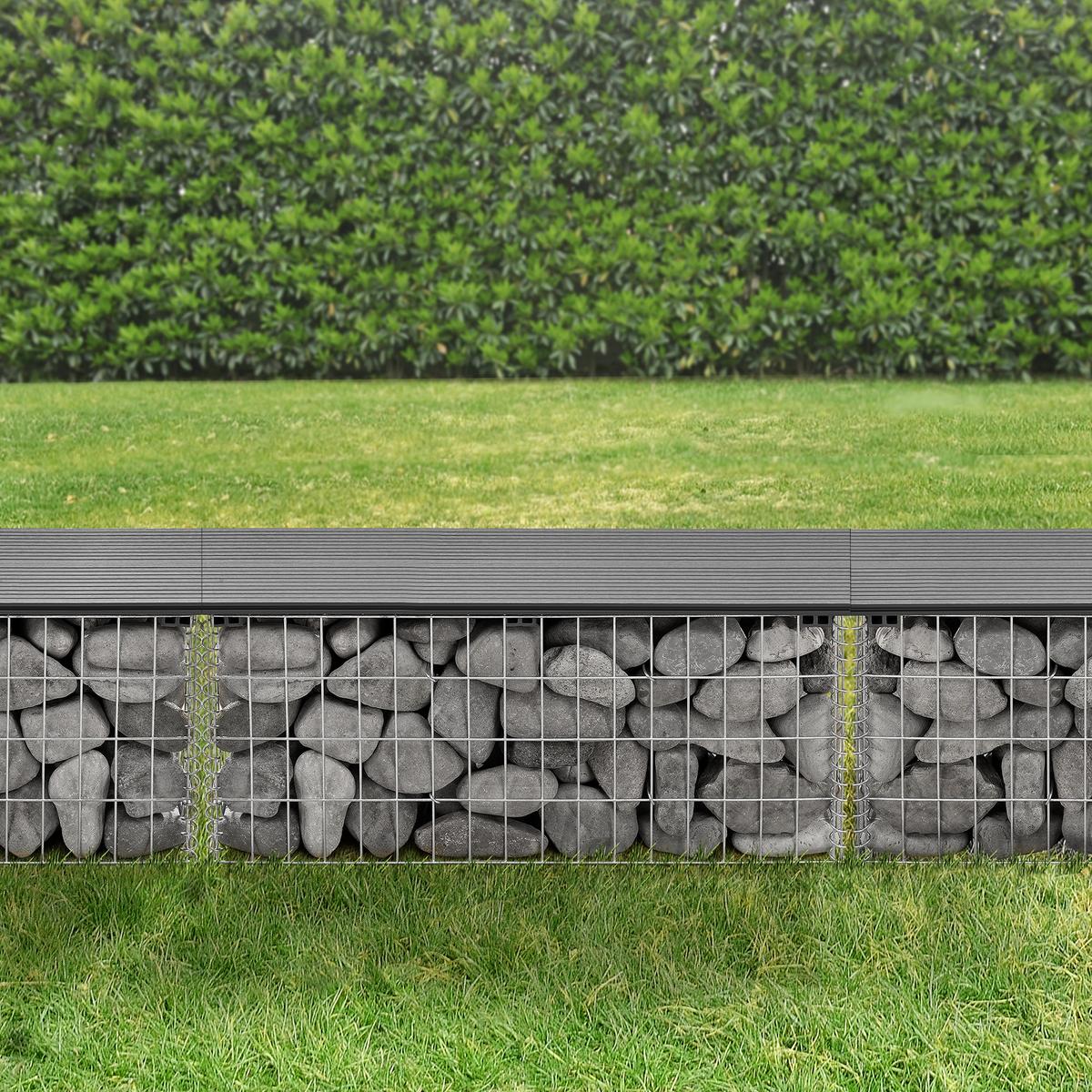 GABIONENBANK - Grau, Kunststoff (100/45/30cm) - pro.tec