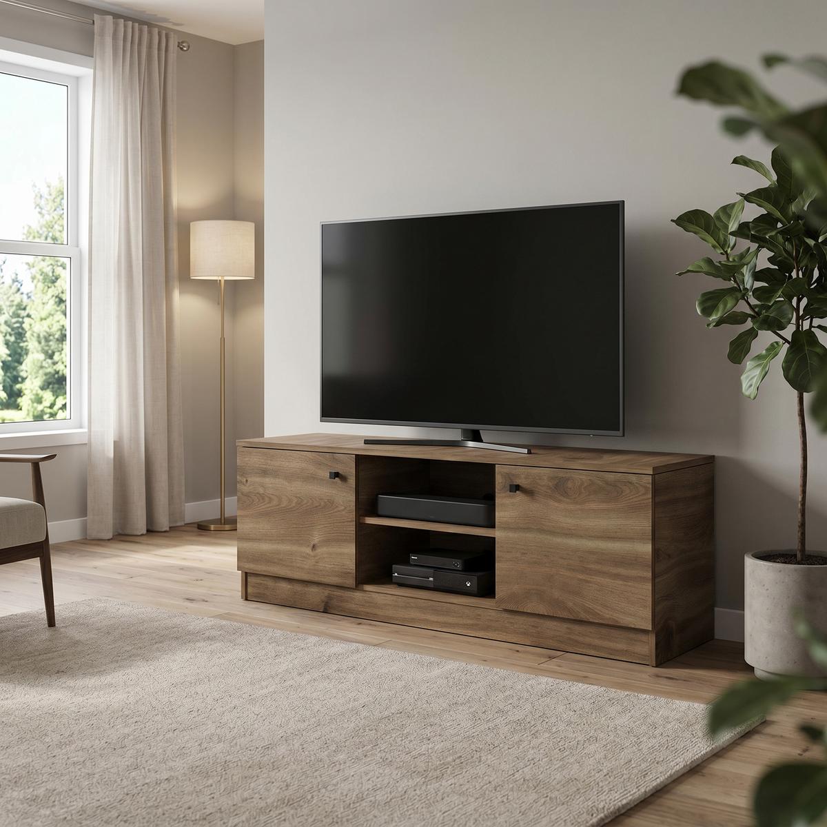 LOWBOARD NESTOS 120/48,5/40 cm, Braun - Braun, Holzwerkstoff (120/48.5/40cm) - MASSENO