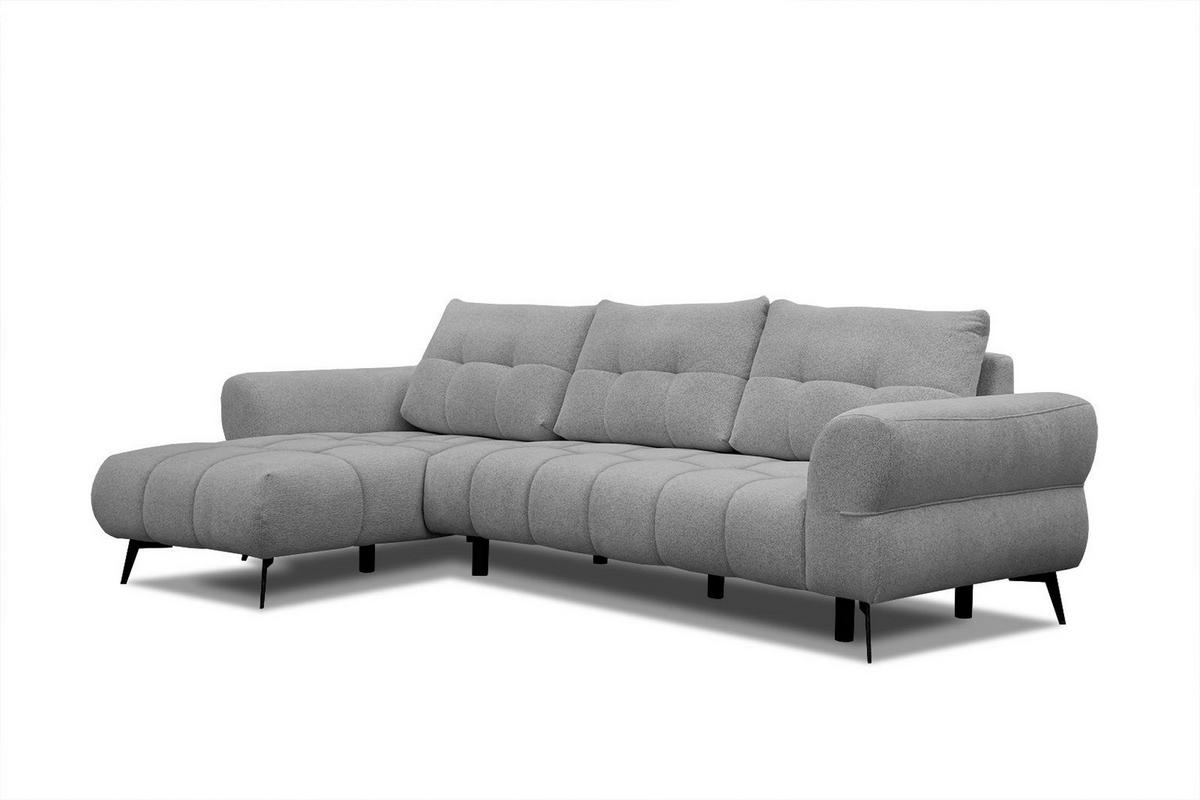 ECKSOFA SALVINI 4-Sitzer, grau - Schwarz/Grau, Holzwerkstoff/Textil (158/292cm) - Wozimo