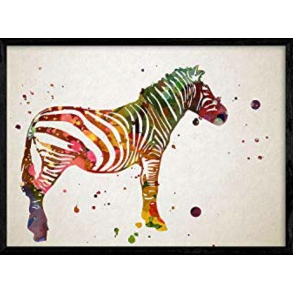 POSTER Zebra Aquarell-Stil A4 Rahmenlos - Klar, Papier (29.7/5/21cm) - Nacnic