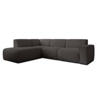 ECKSOFA L Form Didim Grau 292/220/78 cm – großes Sofa stilvoll & bequem L - Schwarz/Grau, Kunststoff/Textil (220/292cm) - AX Living