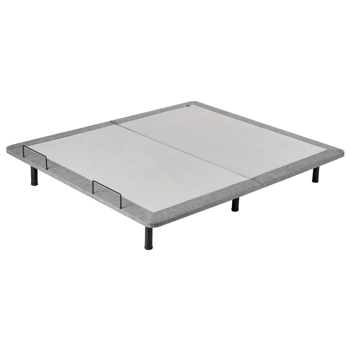 LATTENROST elektrisch verstellbar BRUNOY 180/200 cm Grau - Schwarz/Grau, Metall (180/200cm) - Beliani