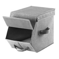 AUFBEWAHRUNGSBOX mit Deckel und Klappdeckel - L19 cm - Grau, Wellpappe (35/24/3.5cm) - Calicosy