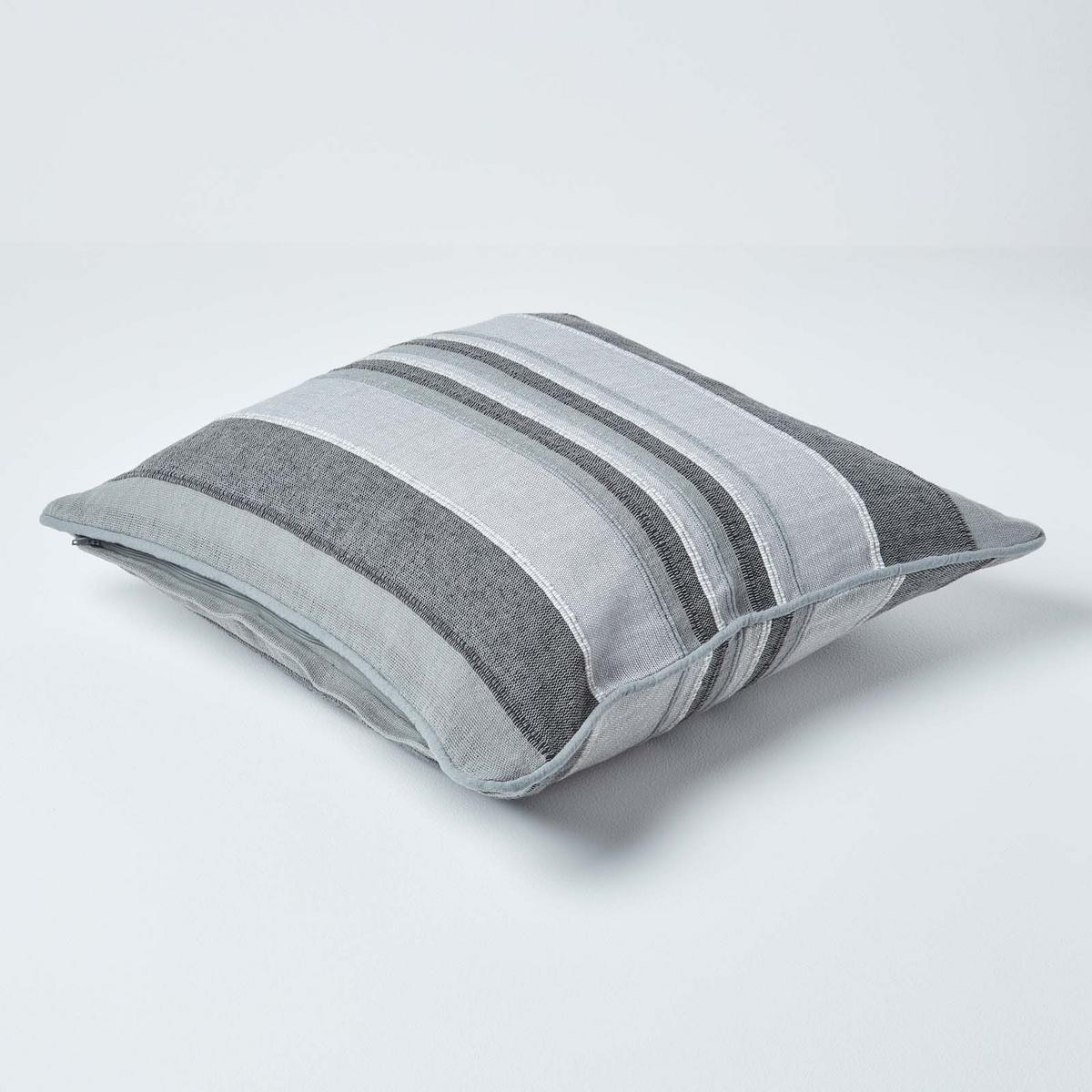 KISSENHÜLLE Morocco Stripe 45/45 cm, 100% Baumwolle - Grau, Textil (45/45cm) - Homescapes
