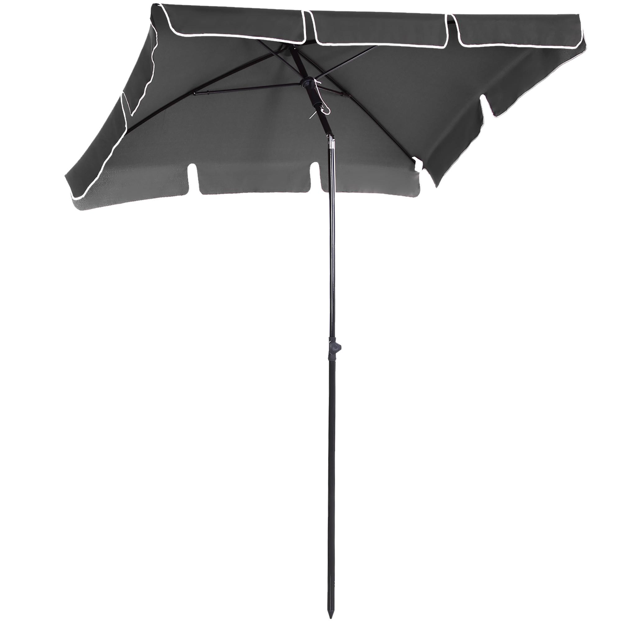 SONNENSCHIRM, Aluminium, Metall, Grau - Grau, Metall (130/198cm) - Outsunny