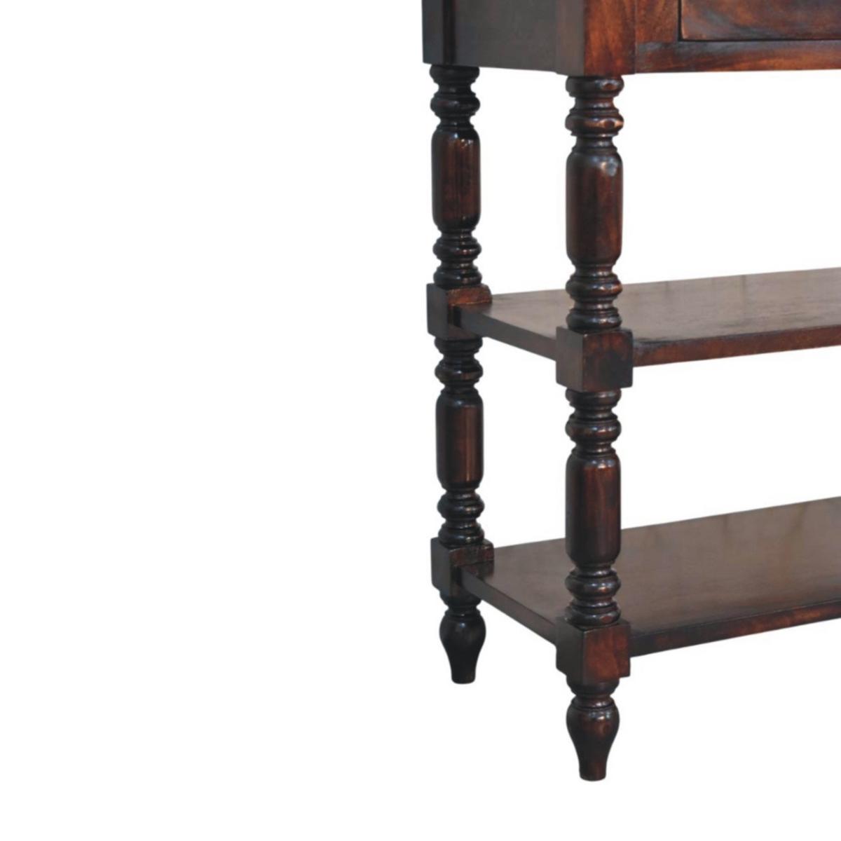 BEISTELLTISCH Rich-Cherry-Finish, 2 Schubladen, 2 große offene Regale, Dunkelbraun - Dunkelbraun, Holz (80/35/80cm) - Artisan Furniture