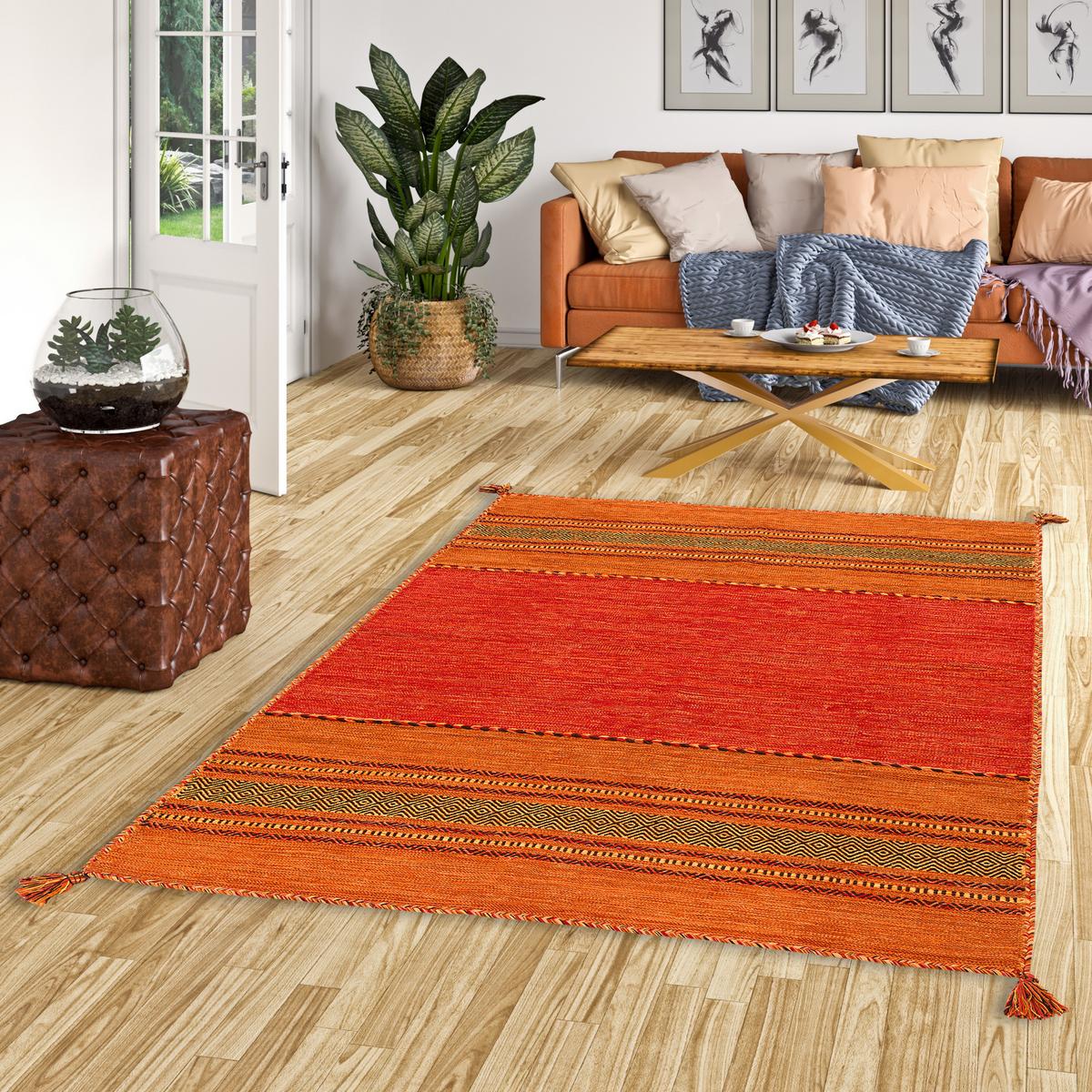 NATUR TEPPICH KELIM NAVARRO - Terracotta, Textil (70/140cm) - Pergamon