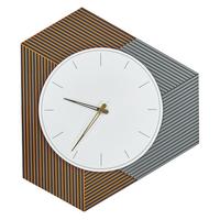 WANDUHR Weiß/Orange/Grau Sailon - Weiß/Orange, Holzwerkstoff (52/60/1cm) - Beliani