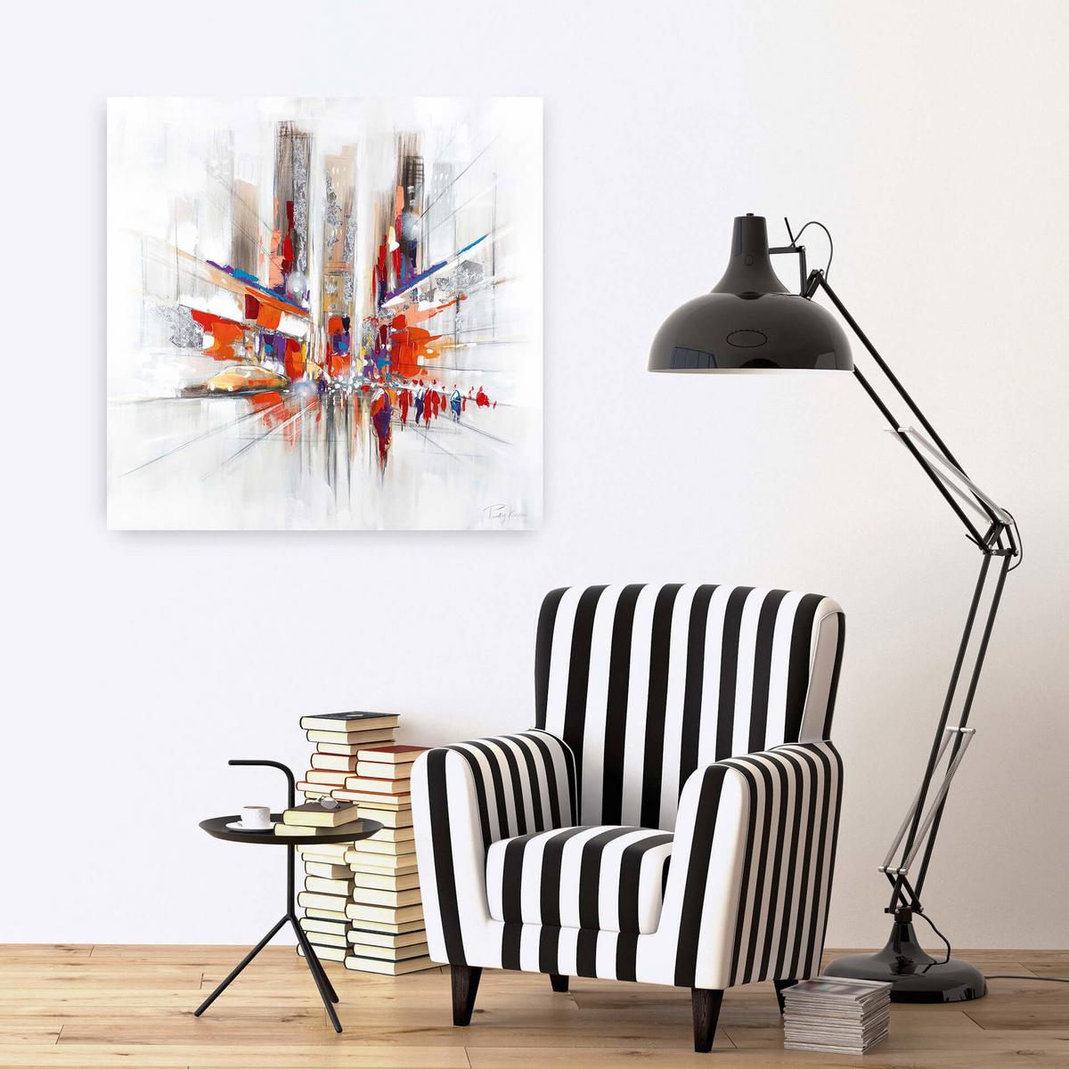 ÖLGEMÄLDE 80/80 cm - Silberfarben, Holz/Textil (80/80cm) - KUNSTLOFT