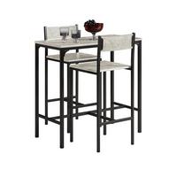 BARTISCH + 2 x BARSTÜHLE - Grau, Holzwerkstoff (89/87/45cm) - SoBuy