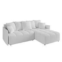 ECKSOFA Ottomane rechts LONLI-L 251x189x68 Weiß Bouclé - Weiß, Holzwerkstoff/Kunststoff (189/251cm) - ALTDECOR