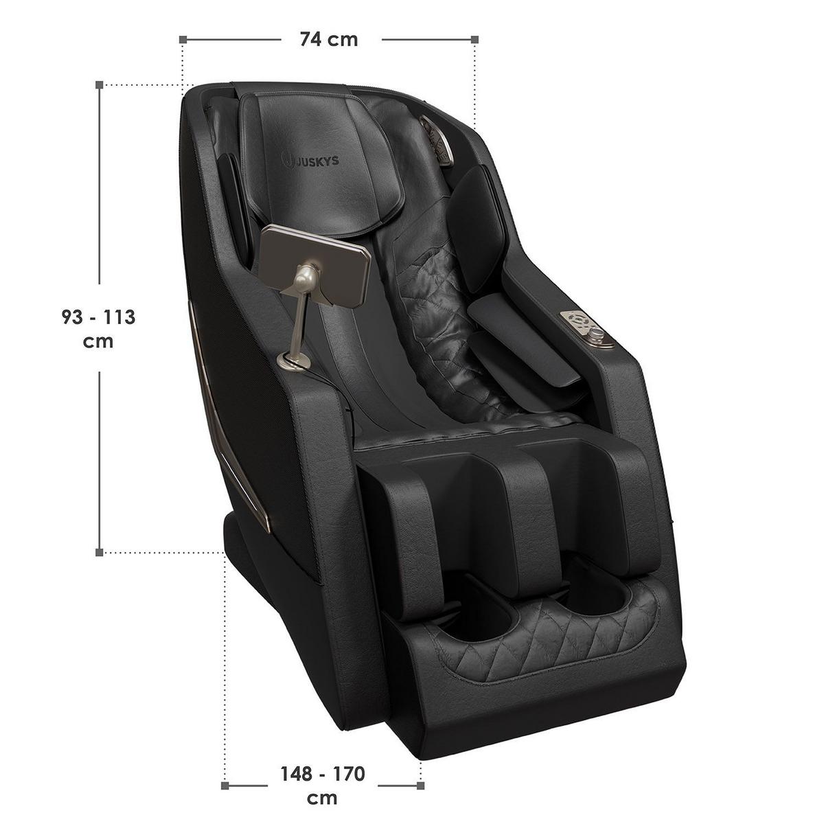 MASSAGESESSEL Paros Schwarz - Schwarz, Leder/Textil (74/113/170cm) - Juskys