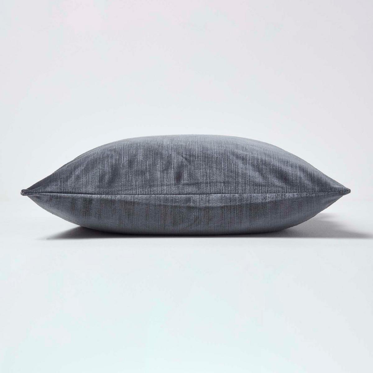 KISSENHÜLLE Samt grau 45/45 cm - Dunkelgrau, Textil (45/45cm) - Homescapes