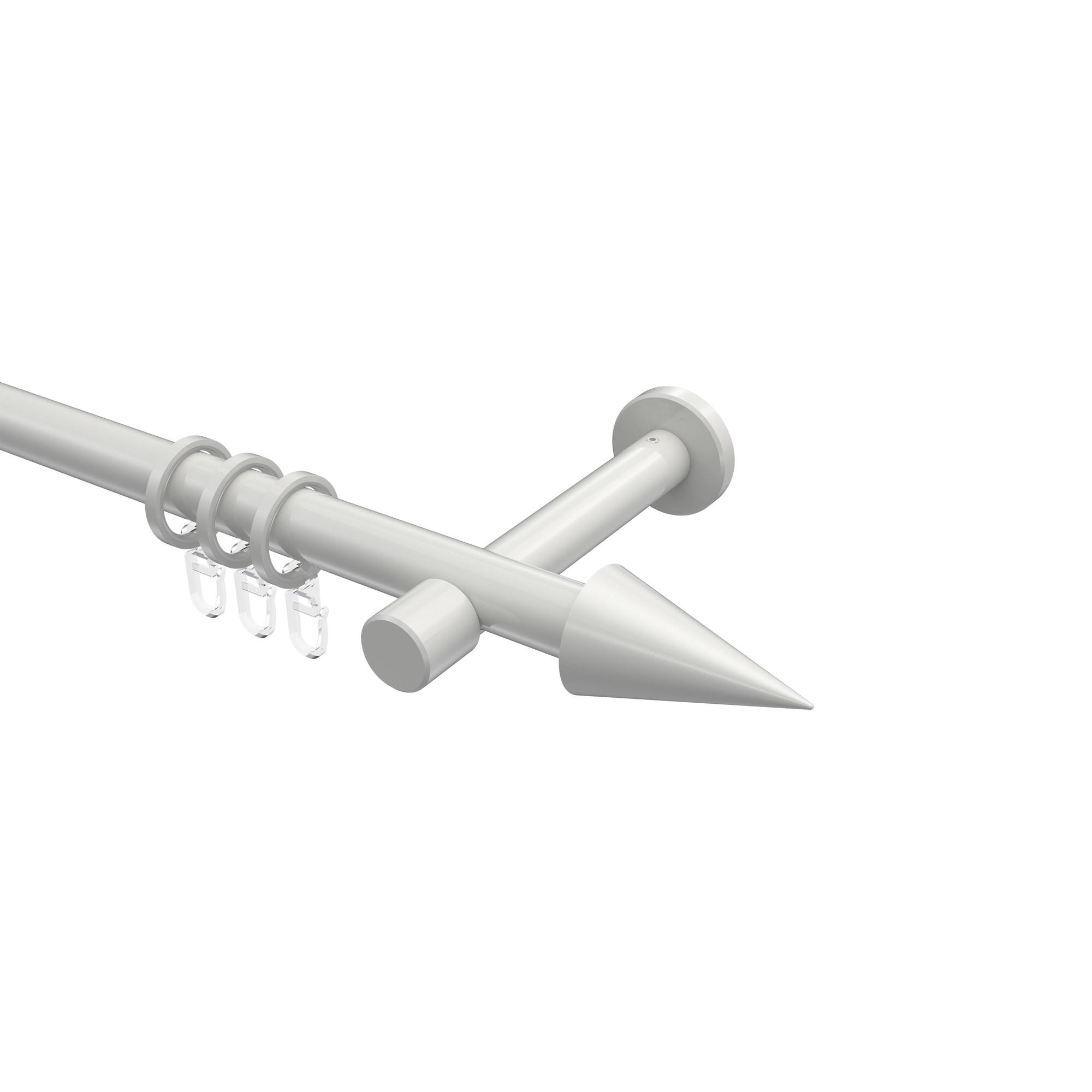 GARDINENSTANGE Prestige Savio 240 cm (geteilt in 2 x 120 cm), 1-läufig, 20 mm Ø Weiß - Weiß, Metall (240cm) - INTERDECO