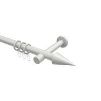 GARDINENSTANGE Prestige Savio 240 cm (geteilt in 2 x 120 cm), 1-läufig, 20 mm Ø Weiß - Weiß, Metall (240cm) - INTERDECO
