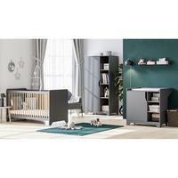 BABYZIMMER 3-teilig Grau und Holz - Grau, Holzwerkstoff (88.5/189.5/52cm) - Petits-meubles