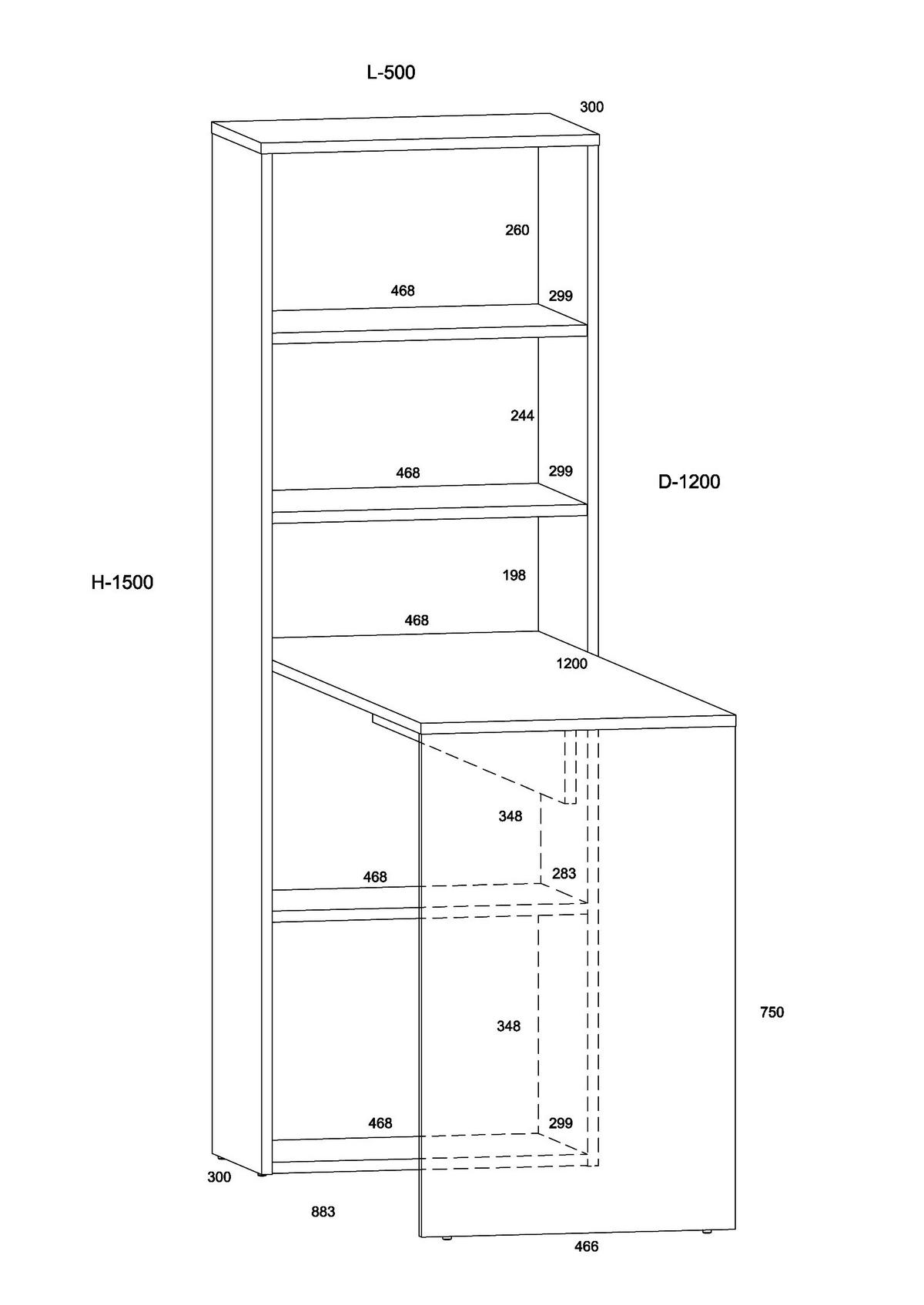 SCHREIBTISCH Artisan Eiche 50/150/120 - Eiche Artisan, Holzwerkstoff (81/50/150cm) - RAUMHIRSCH FURNITURE