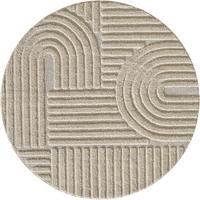 HOCHFLORTEPPICH RIGI, im Skandi-Boho-Stil, Beige, Ø 200 cm - Beige, Textil (200/200cm) - KADIMA DESIGN