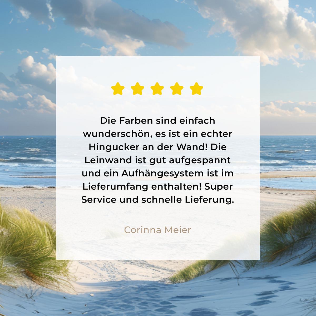 LEINWANDBILD Aussicht - Strand - Fenster - Dünen - Meer Wanddeko 90x60 cm - Hellblau, Textil (90/60cm) - MuchoWow