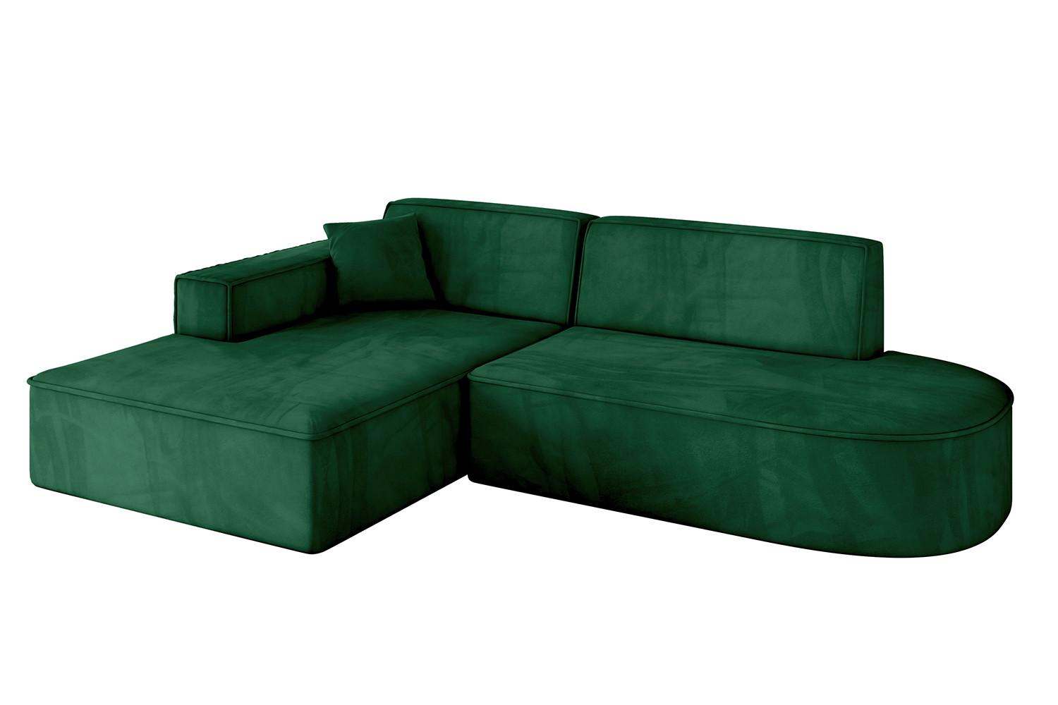 ECKSOFA Ottomane Links IREA-L1-v4 - 234x171x79 cm Grün - Grün, Holzwerkstoff/Textil (234/171cm) - ALTDECOR