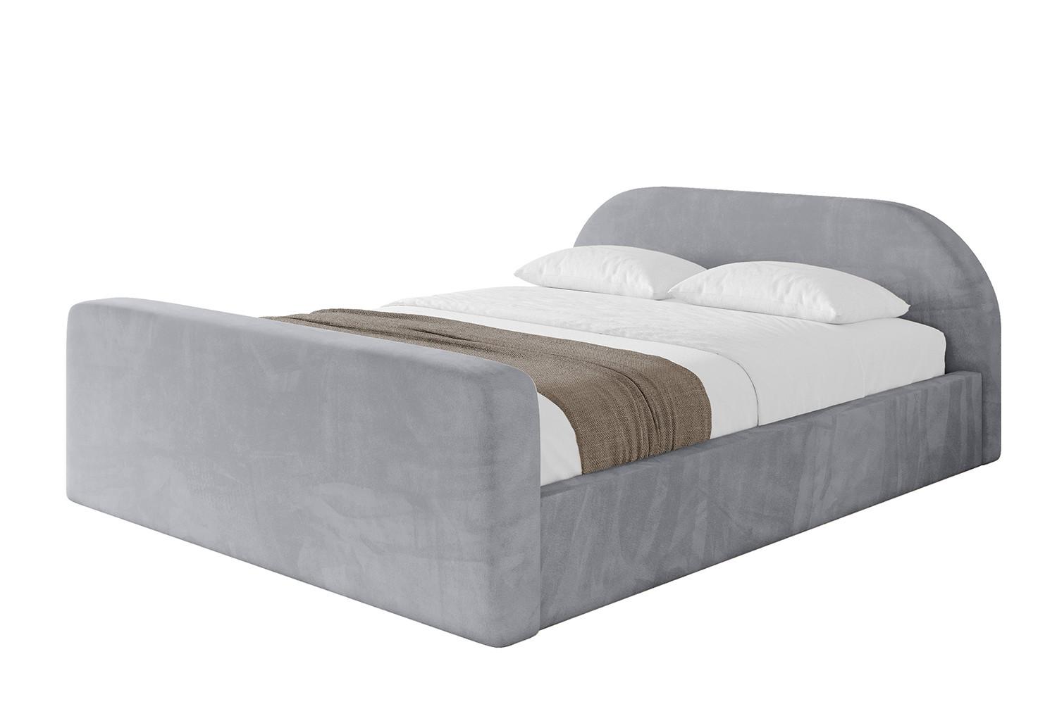 POLSTERBETT mit Bettkasten, Fußteil und Lattenrost, Boxbett ohne Matratze - TIVON-Z-V1 180x200 Hellgrau - Hellgrau, Holzwerkstoff/Textil (180/200cm) - ALTDECOR