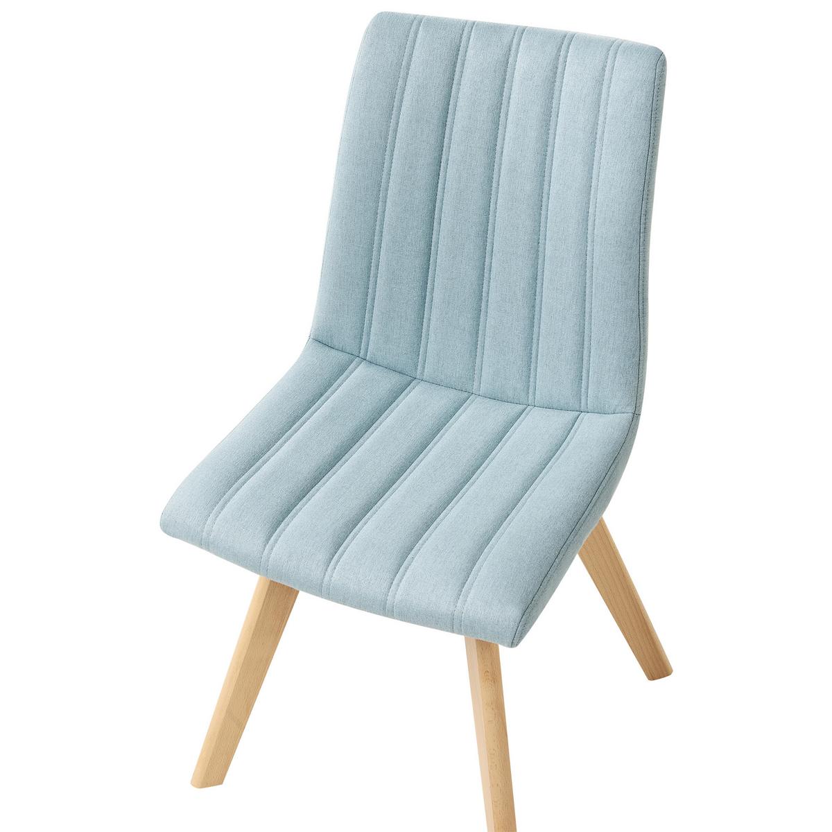 ESSZIMMERSTUHL 2er-Set Hellblau Calgary - Blau/Braun, Textil (48/86/56cm) - Beliani