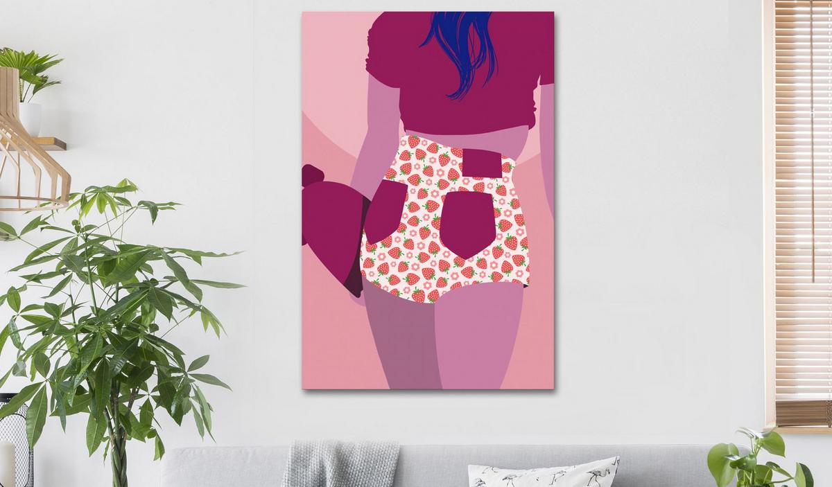 KUNSTDRUCK Rosa 80/120 cm - Pink/Lila, Textil (80/120cm) - KUNSTLOFT