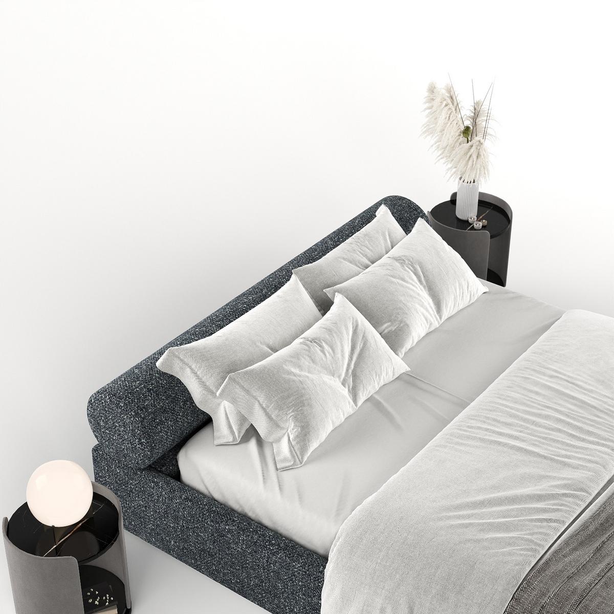 POLSTERBETT Solvo mit Stauraum 200/200 cm Grau im Blur Stoff - Schwarz/Naturfarben, Holz/Holzwerkstoff (200/200cm) - AltaBeds