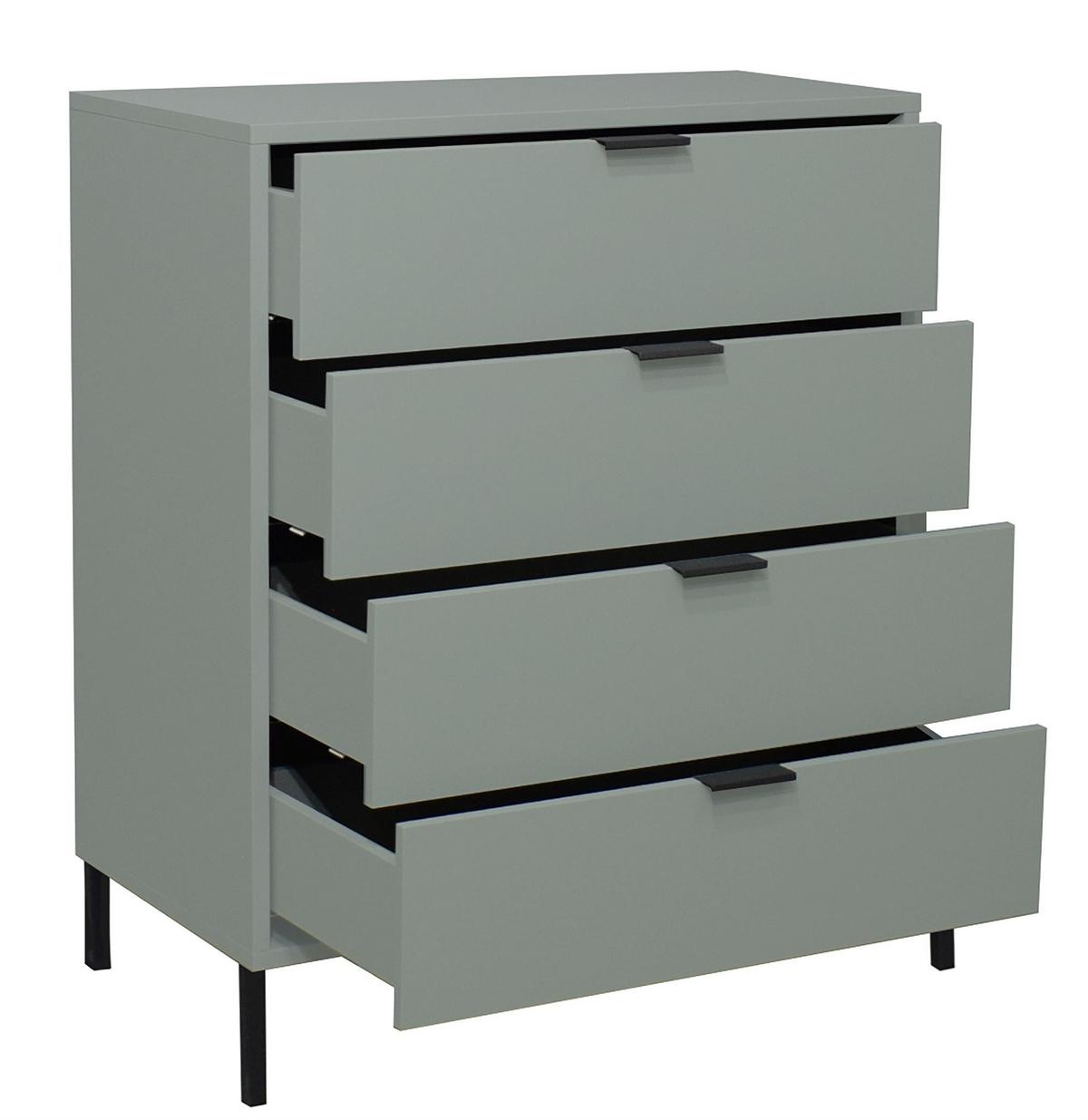KOMMODE Erna 81x45x102 Pinie Green matt Lack - Grün, Holzwerkstoff (81/102/45cm) - 58aufmkessel